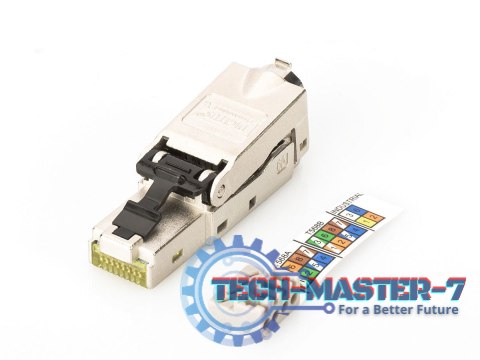 Wtyk modularny RJ45 kat.6A, PoE+, 10GbE, STP, ekranowany, metalowy, beznarzędziowy, AWG 27-22, zaślepka Wtyk modularny RJ45 kat.6A, PoE+, 10GbE, STP, ekranowany, metalowy, beznarzędziowy, AWG 27-22, zaślepka
