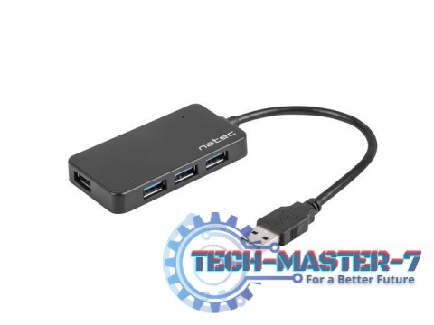 Koncentrator USB 4 porty Moth USB 3.0 czarny Koncentrator USB 4 porty Moth USB 3.0 czarny