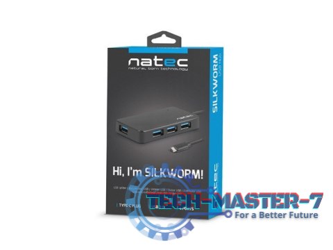 Koncentrator USB 4 porty Silkworm USB 3.0 czarny USB-C Koncentrator USB 4 porty Silkworm USB 3.0 czarny USB-C