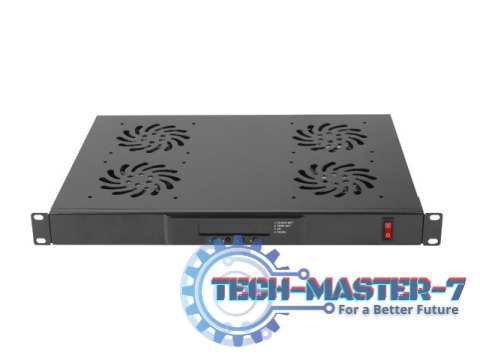 Panel wentylacyjny LCD poziomy 1U z termostatem do szaf, 19 cali, 4 wentylatory, 230V, czarny Panel wentylacyjny LCD poziomy 1U z termostatem do szaf, 19 cali, 4 wentylatory, 230V, czarny