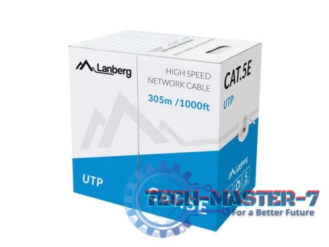 Kabel UTP Kat.5E CU 305 m drut szary Kabel UTP Kat.5E CU 305 m drut szary