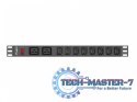 Listwa zasilająca Rack PDU 19 cali 1U 16A 2X C19 8X IEC C13 czarny C20 Listwa zasilająca Rack PDU 19 cali 1U 16A 2X C19 8X IEC C13 czarny C20