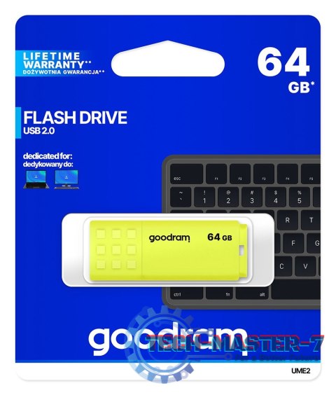 Pendrive (Pamięć USB) GOODRAM (64 GB /USB 2.0 /Żółty ) Pendrive (Pamięć USB) GOODRAM (64 GB /USB 2.0 /Żółty )