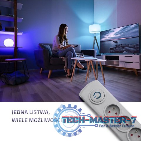 Listwa antyprzepięciowa 5 gniazd | 3m | szara Listwa antyprzepięciowa 5 gniazd | 3m | szara