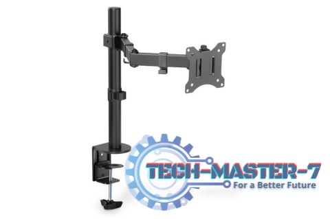 Uchwyt biurkowy pojedynczy z zaciskiem 1xLCD max. 32 cale max. 8 kg uchylno-obrotowy 270 (PIVOT) Uchwyt biurkowy pojedynczy z zaciskiem 1xLCD max. 32 cale max. 8 kg uchylno-obrotowy 270 (PIVOT)