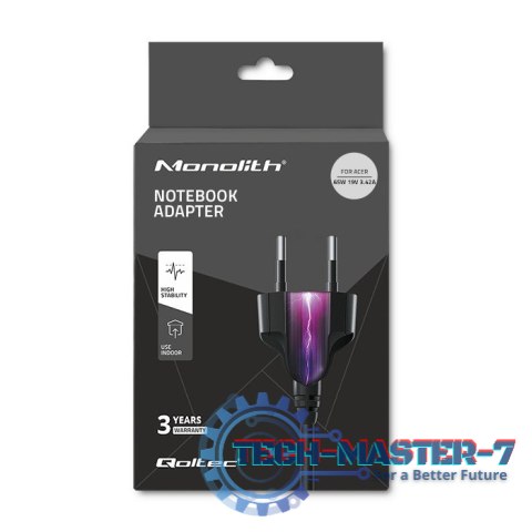 Zasilacz do Acer 65W | 19V | 3.42A | 5.5x1.7 |+kabel zasilający Zasilacz do Acer 65W | 19V | 3.42A | 5.5x1.7 |+kabel zasilający