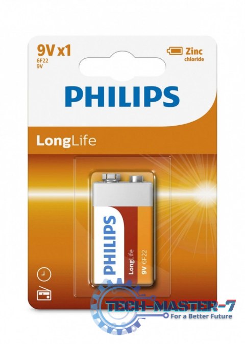 Bateria 6F22 9V LONGLIF E (1 SZT BLISTER) Bateria 6F22 9V LONGLIF E (1 SZT BLISTER)