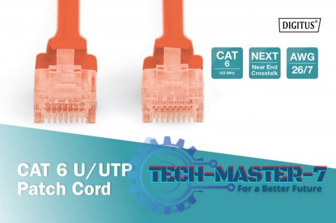 Patch cord U/UTP kat.6 PVC 5m czerwony Patch cord U/UTP kat.6 PVC 5m czerwony