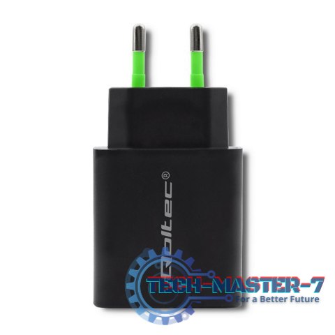 Ładowarka sieciowa | 18W | 5-12V | 1.5-3A | USB typ C PD | USB QC 3.0 | Czarna Ładowarka sieciowa | 18W | 5-12V | 1.5-3A | USB typ C PD | USB QC 3.0 | Czarna