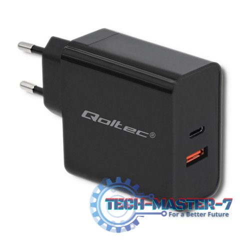Ładowarka sieciowa | 63W | 5-20V | 1.5-3A | USB typ C PD | USB QC 3.0 | Czarna Ładowarka sieciowa | 63W | 5-20V | 1.5-3A | USB typ C PD | USB QC 3.0 | Czarna