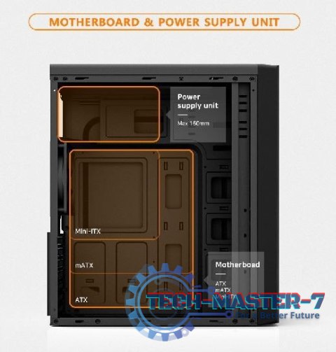 Obudowa T6 ATX Mid Tower PC Case 120mm fan ODD Obudowa T6 ATX Mid Tower PC Case 120mm fan ODD