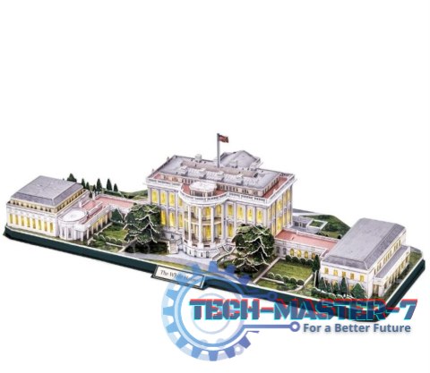 Puzzle 3D LED Biały Dom Puzzle 3D LED Biały Dom