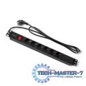Listwa zasilająca do szafy RACK 1U | 16A | PDU | 6xSCHUKO | 2m Listwa zasilająca do szafy RACK 1U | 16A | PDU | 6xSCHUKO | 2m