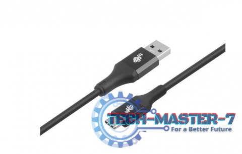 Kabel USB 3.0 - USB C 2m PREMIUM 3A czarny TPE Kabel USB 3.0 - USB C 2m PREMIUM 3A czarny TPE