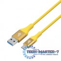 Kabel USB 3.0 - USB C 2m PREMIUM 3A żółty TPE Kabel USB 3.0 - USB C 2m PREMIUM 3A żółty TPE