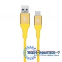 Kabel USB 3.0 - USB C 2m PREMIUM 3A żółty TPE Kabel USB 3.0 - USB C 2m PREMIUM 3A żółty TPE