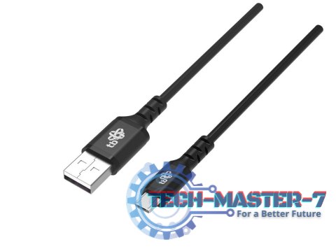 Kabel USB-Micro USB 2m silikonowy czarny Quick Charge Kabel USB-Micro USB 2m silikonowy czarny Quick Charge