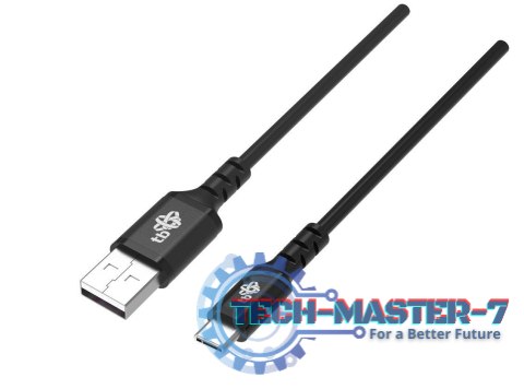Kabel USB-USB C 2m silikonowy czarny Quick Charge Kabel USB-USB C 2m silikonowy czarny Quick Charge