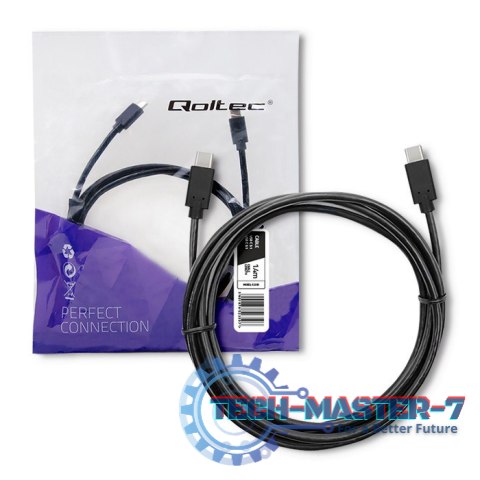 Kabel USB 3.1 typ C męski | USB 3.1 typ C męski | 1.4m | Czarny Kabel USB 3.1 typ C męski | USB 3.1 typ C męski | 1.4m | Czarny