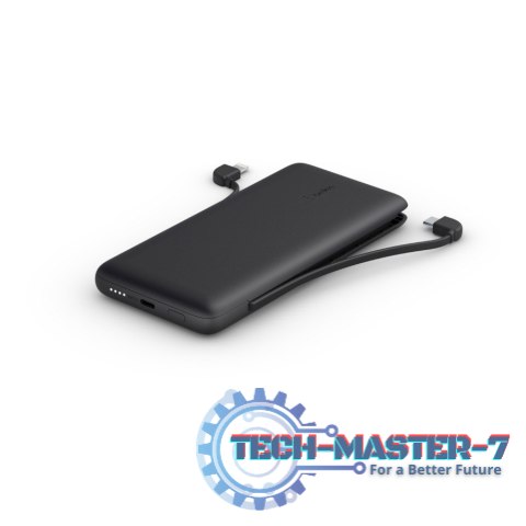 PowerBank 10 000mAh z kablami USB-C/LTG Czarny PowerBank 10 000mAh z kablami USB-C/LTG Czarny