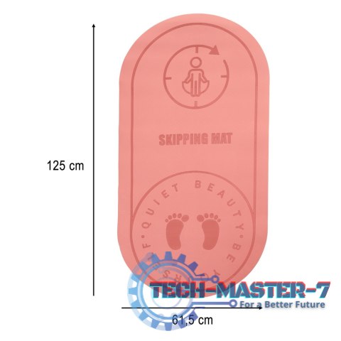 Mata fitness do ćwiczeń jogi skakania na skakance wygłuszająca antypoślizgowa 125x61.5x0,6 cm różowa Mata fitness do ćwiczeń jogi skakania na skakance wygłuszająca antypoślizgowa 125x61.5x0,6 cm różowa
