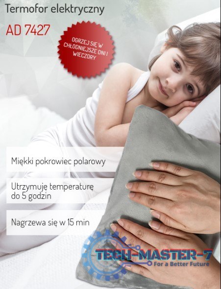 Termofor elektryczny poduszka rozgrzewająca ogrzewacz Adler AD 7427 Termofor elektryczny poduszka rozgrzewająca ogrzewacz Adler AD 7427