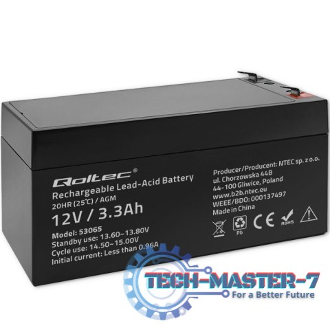 Akumulator AGM | 12V | 3.3Ah | max. 49.5A Akumulator AGM | 12V | 3.3Ah | max. 49.5A