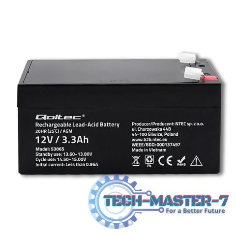 Akumulator AGM | 12V | 3.3Ah | max. 49.5A Akumulator AGM | 12V | 3.3Ah | max. 49.5A