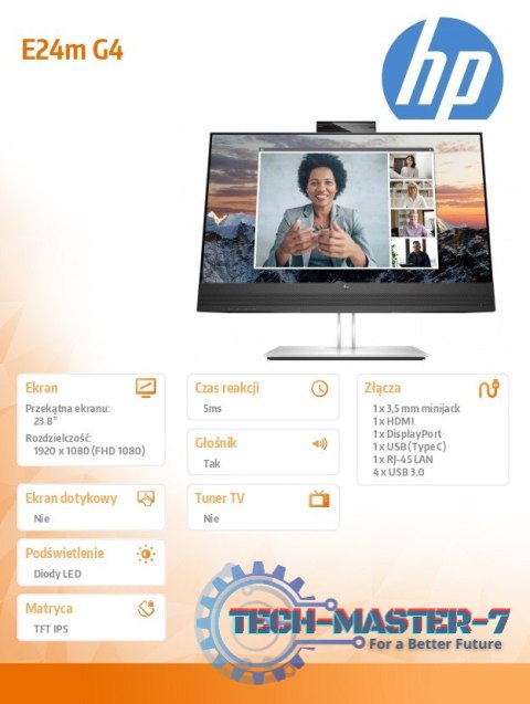 Monitor 24 cale E24m G4 USB-C Conferencing FHD 40Z32AA Monitor 24 cale E24m G4 USB-C Conferencing FHD 40Z32AA