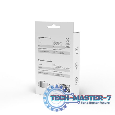 Konwerter/Adapter VGA - HDMI Full HD/1080p 60Hz, CL-110 Konwerter/Adapter VGA - HDMI Full HD/1080p 60Hz, CL-110