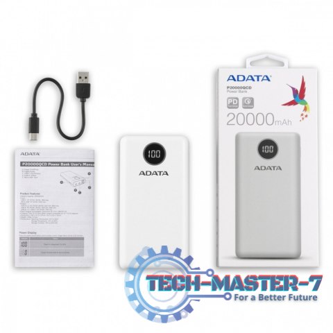 Powerbank P20000QCD 20000mAh Biały QC/PD Powerbank P20000QCD 20000mAh Biały QC/PD
