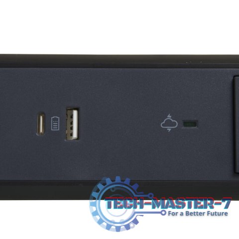 Przedłużacz 5x2PZ +USB A/C 1,5m czarny Przedłużacz 5x2PZ +USB A/C 1,5m czarny