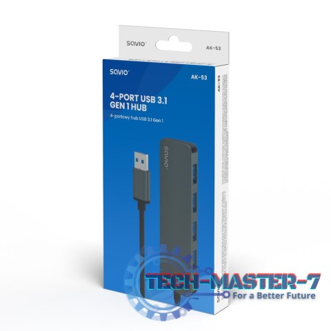 4-portowy HUB USB 3.1 Gen 1, AK-53 4-portowy HUB USB 3.1 Gen 1, AK-53