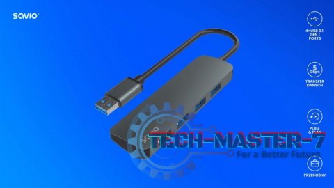 4-portowy HUB USB 3.1 Gen 1, AK-53 4-portowy HUB USB 3.1 Gen 1, AK-53