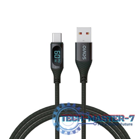 Kabel USB - USB C z wyświetlaczem, 60W, 1m, CL-172 Kabel USB - USB C z wyświetlaczem, 60W, 1m, CL-172