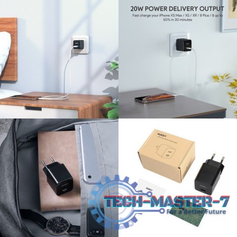 PA-Y20S Black Mini ładowarka sieciowa 1xUSB-C 20W PD Power Delivery PA-Y20S Black Mini ładowarka sieciowa 1xUSB-C 20W PD Power Delivery