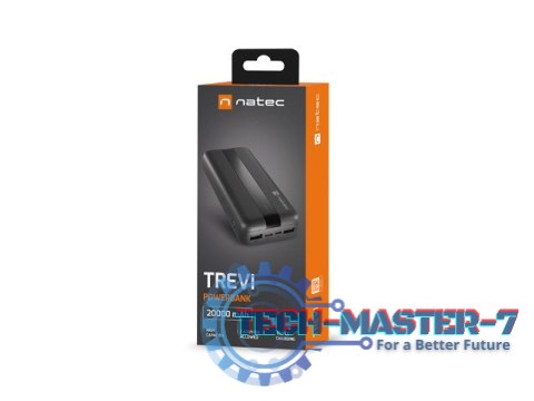 Powerbank Trevi 20000mAh 2x USB-A + USB-C Czarny Powerbank Trevi 20000mAh 2x USB-A + USB-C Czarny