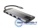 Stacja dokująca Multiport Fowler Plus USB-C PD, 3x USB 3.0, HDMI 4K, RJ45, SD, micro SD