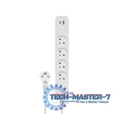 Listwa zasilająca przeciwprzepięciowa 4 gniazda USB-A i USB-C, 1.5m, LZ-11 Listwa zasilająca przeciwprzepięciowa 4 gniazda USB-A i USB-C, 1.5m, LZ-11