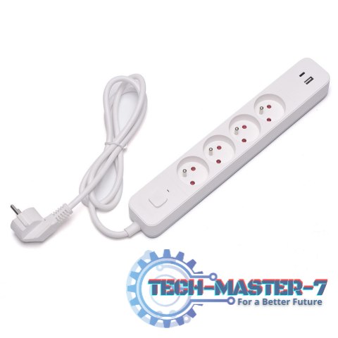 Listwa zasilająca przeciwprzepięciowa 4 gniazda USB-A i USB-C, 1.5m, LZ-11 Listwa zasilająca przeciwprzepięciowa 4 gniazda USB-A i USB-C, 1.5m, LZ-11