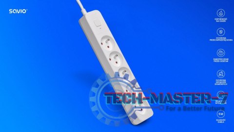 Listwa zasilająca przeciwprzepięciowa 5 gniazd, 5m, LZ-10 Listwa zasilająca przeciwprzepięciowa 5 gniazd, 5m, LZ-10