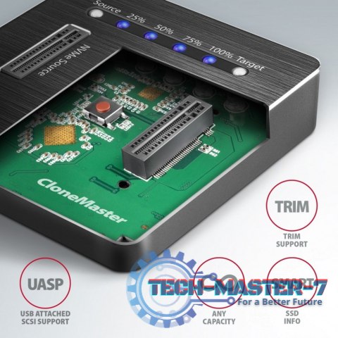ADSA-M2C Stacja dokująca, USB-C 3.2 Gen 2 - 2x M.2 NVMe SSD CLONE MASTER ADSA-M2C Stacja dokująca, USB-C 3.2 Gen 2 - 2x M.2 NVMe SSD CLONE MASTER