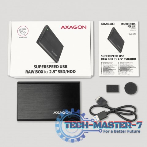 EE25-A6M Bezśrubowa aluminiowa obudowa zewnętrzna USB 3.2 Gen 1 - SATA 6G dla 2.5" SSD/HDD EE25-A6M Bezśrubowa aluminiowa obudowa zewnętrzna USB 3.2 Gen 1 - SATA 6G dla 2.5" SSD/HDD