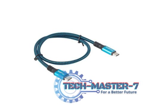 Kabel USB-C M/M USB4 0.5m 100W 8K 60HZ czarno-niebieski Kabel USB-C M/M USB4 0.5m 100W 8K 60HZ czarno-niebieski