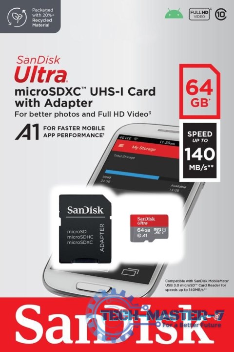 Karta Ultra microSDXC 64GB 140MB/s A1 + Adapter SD Karta Ultra microSDXC 64GB 140MB/s A1 + Adapter SD