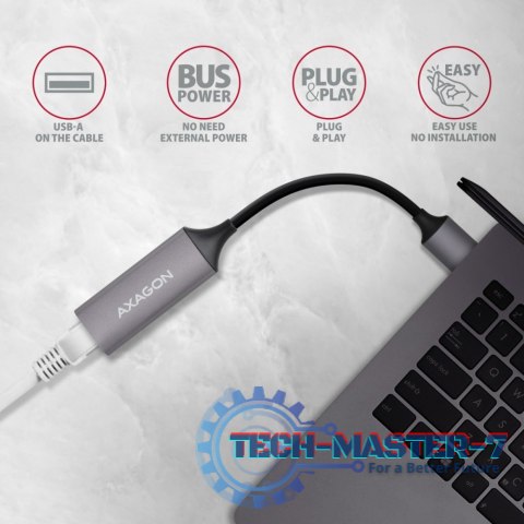 ADE-TR Karta sieciowa Gigabit Ethernet adapter, USB-A 3.2 Gen 1, instalacja automatyczna, metalowy, tytanowa szarość ADE-TR Karta sieciowa Gigabit Ethernet adapter, USB-A 3.2 Gen 1, instalacja automatyczna, metalowy, tytanowa szarość