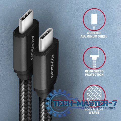 BUCM3-CM20AB Kabel USB-C - USB-C 3.2 Gen 1, 2m, PD 60W, 3A, ALU, oplot, czarny BUCM3-CM20AB Kabel USB-C - USB-C 3.2 Gen 1, 2m, PD 60W, 3A, ALU, oplot, czarny