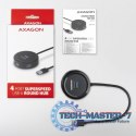 HUE-P1A Hub 4-portowy USB 3.2 Gen 1 round, 30cm USB-A kabel, microUSB dodatkowe zasilanie