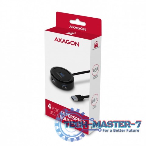 HUE-P1A Hub 4-portowy USB 3.2 Gen 1 round, 30cm USB-A kabel, microUSB dodatkowe zasilanie HUE-P1A Hub 4-portowy USB 3.2 Gen 1 round, 30cm USB-A kabel, microUSB dodatkowe zasilanie