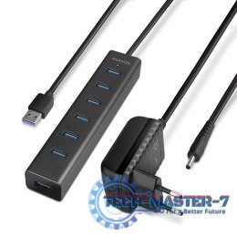 HUE-SA7BP Hub 7-portowy USB 3.2 GEN 1 aluminum charging hub, AC adapter